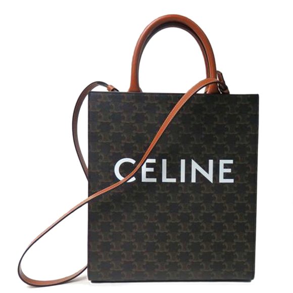 Celine Cabas Triumph Canvas Small Vertical Bag Black - Picture 1 of 6